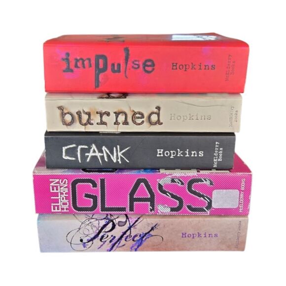 5 Book Lot Paperback Ellen Hopkins - Perfect, Crank, Impulse, Burned, Glass - Picture 5 of 6
